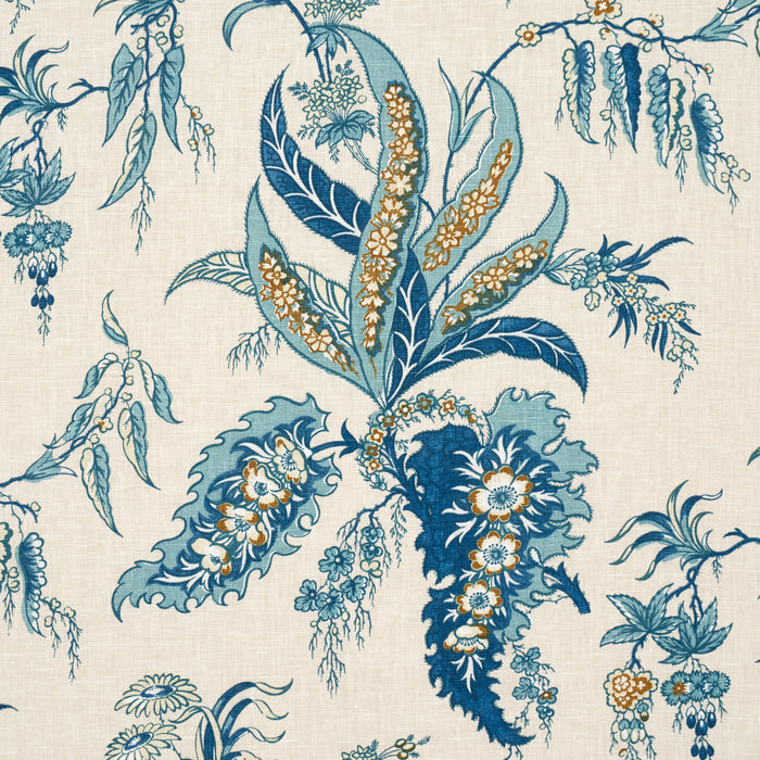 Schumacher Apolline Botanical Ciel & Marine Fabric Sample 181731