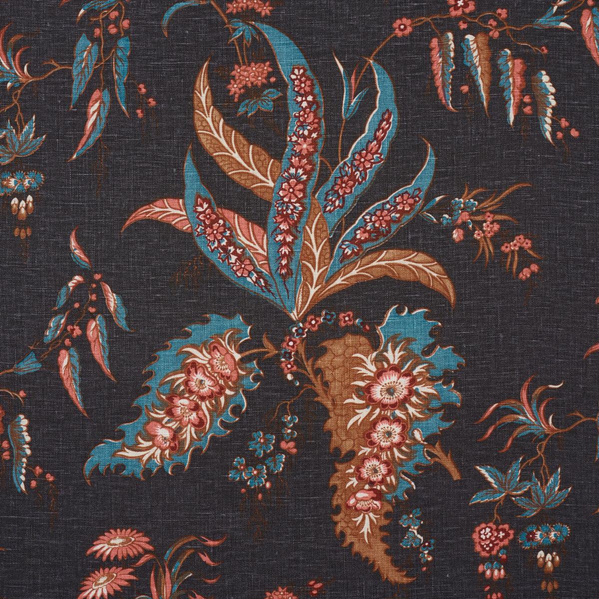 Schumacher Apolline Botanical Rouge & Noir Fabric 181732