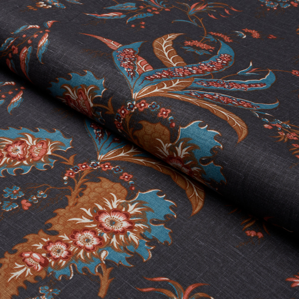 Schumacher Apolline Botanical Rouge & Noir Fabric 181732