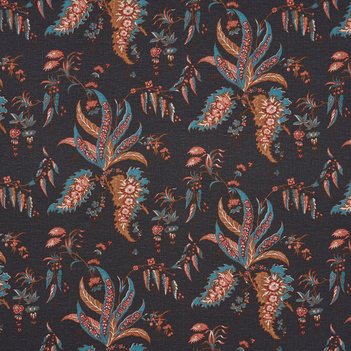 Schumacher Apolline Botanical Rouge & Noir Fabric 181732