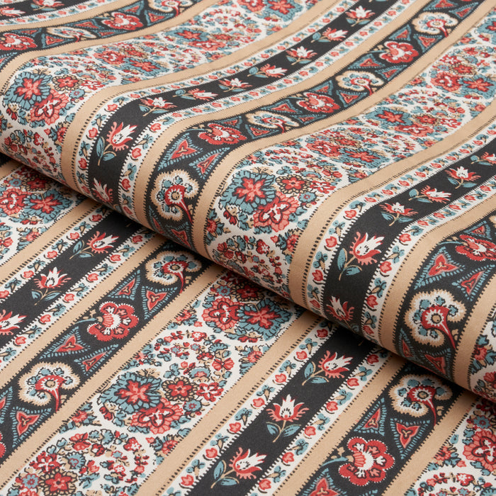 Schumacher Ines Paisley Rouge & Noir Fabric 181750