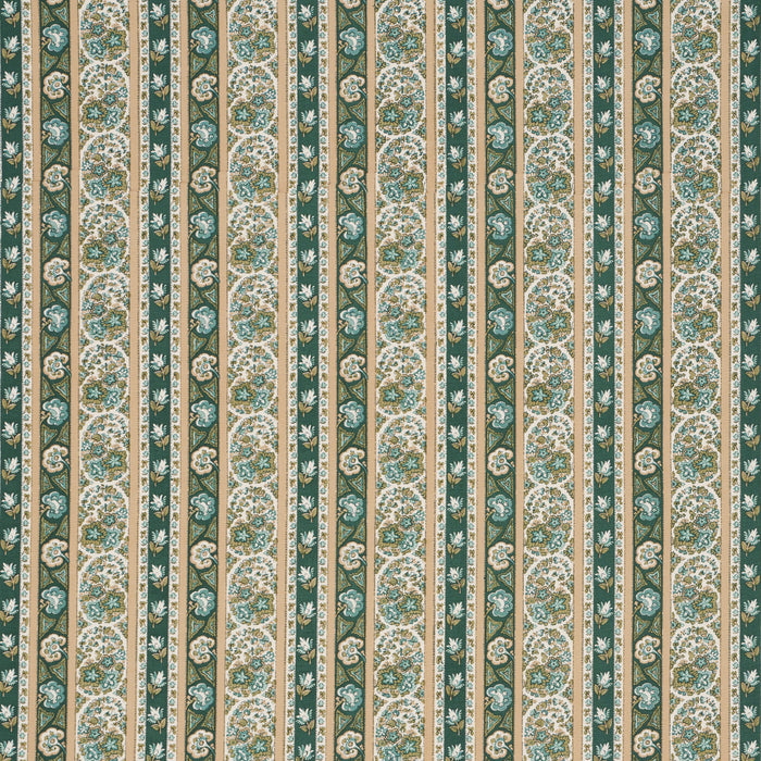 Schumacher Ines Paisley Mineral & Teal Fabric 181751