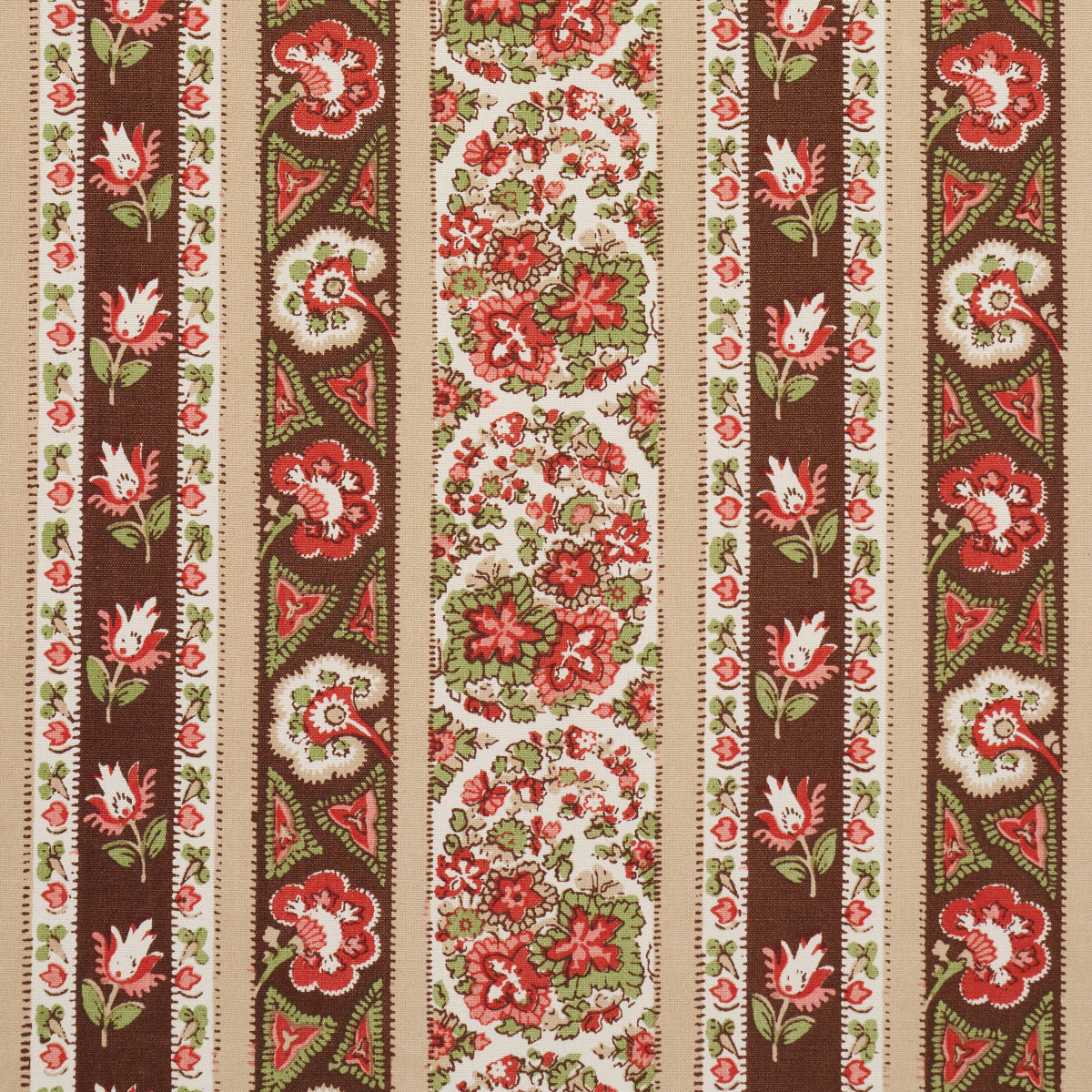 Schumacher Ines Paisley Rose & Cognac Fabric 181752