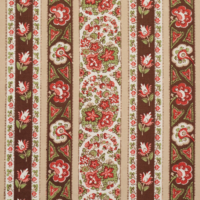 Schumacher Ines Paisley Rose & Cognac Fabric 181752