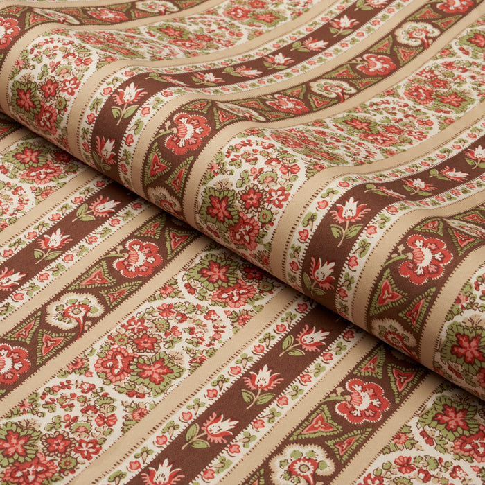 Schumacher Ines Paisley Rose & Cognac Fabric 181752