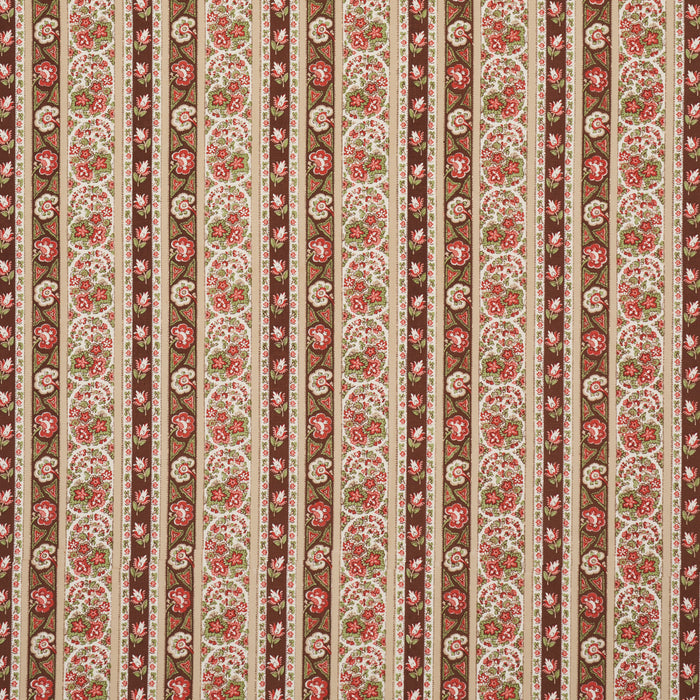 Schumacher Ines Paisley Rose & Cognac Fabric 181752