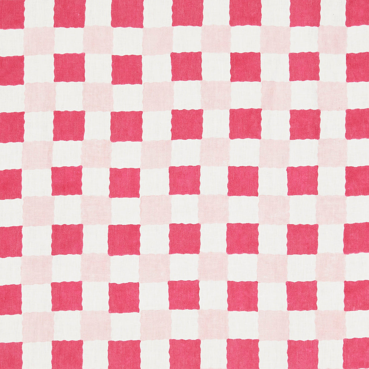 Schumacher Chequer Hand Block Print Pinks Fabric 181790