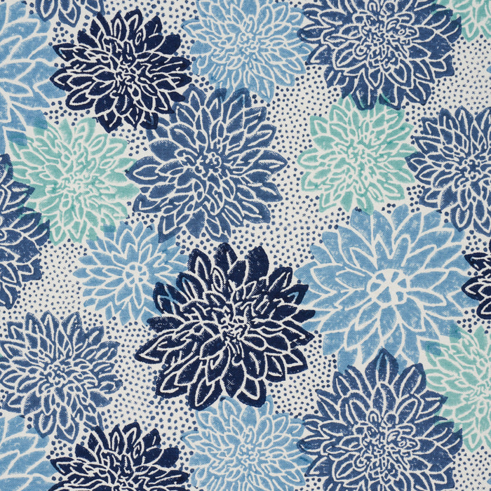 Schumacher Dahlia Hand Block Print Blues Fabric Sample 181800