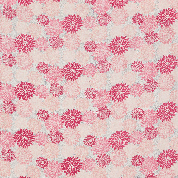 Schumacher Dahlia Hand Block Print Hot Pink Fabric Sample 181801