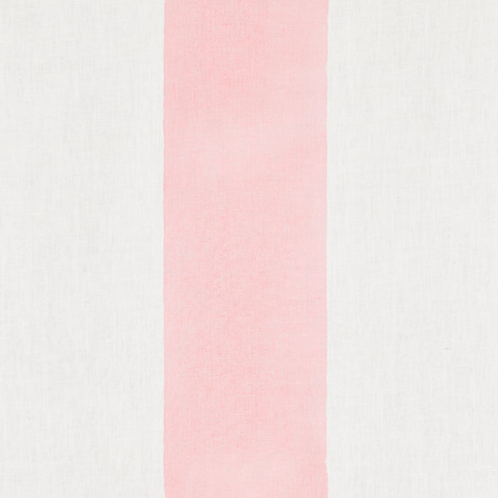 Schumacher Wide Hand Block Stripe Pink Fabric Sample 181811