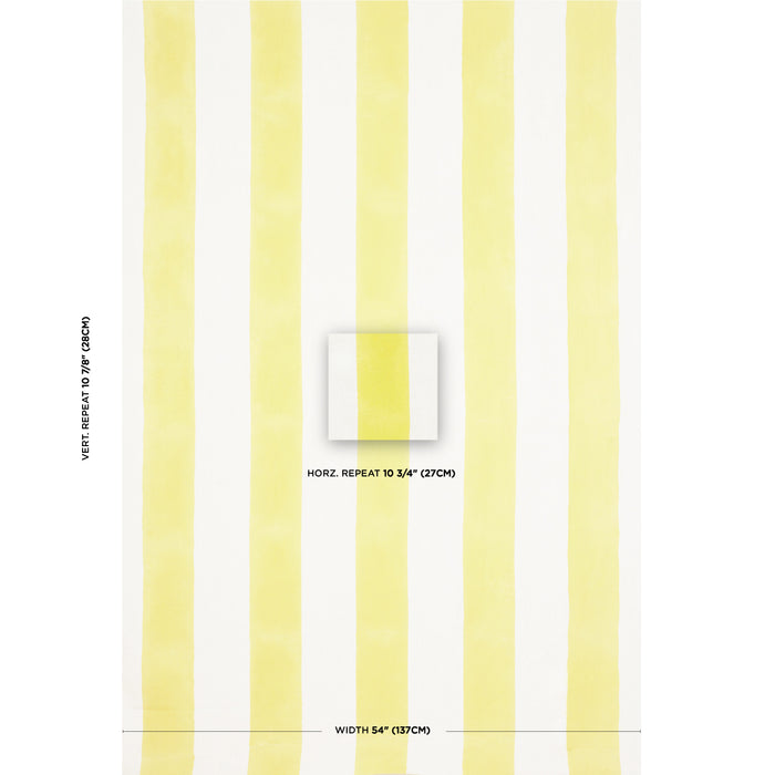 Schumacher Wide Hand Block Stripe Yellow Fabric Sample 181812