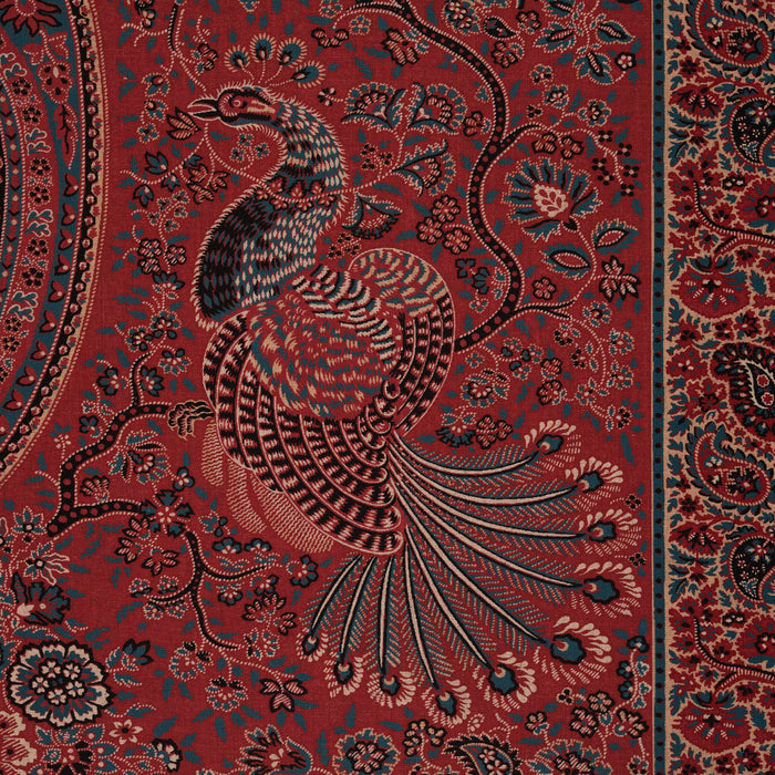 Schumacher Colmery Paisley Panel Rouge Fabric 181822