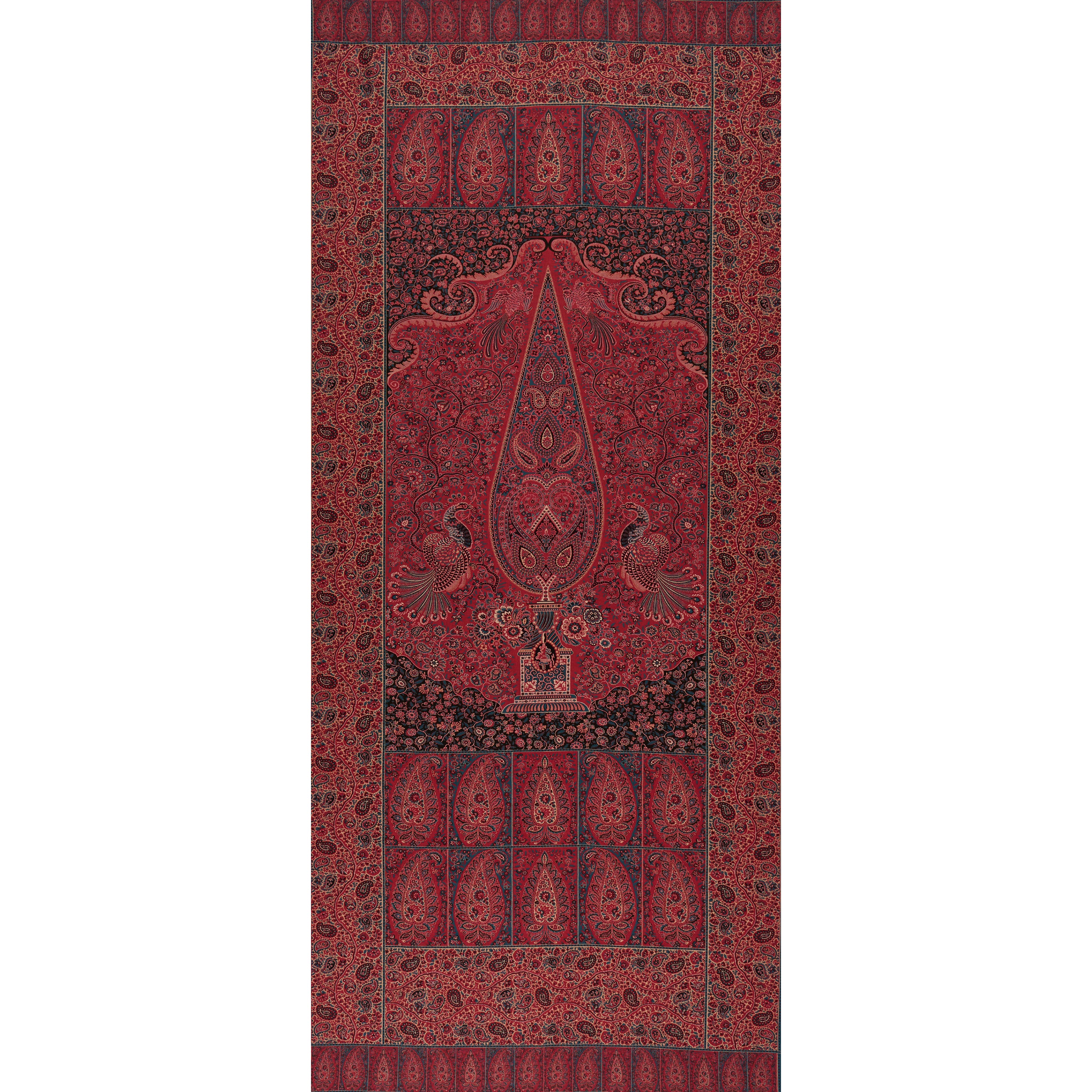 Schumacher Colmery Paisley Panel Rouge Fabric 181822