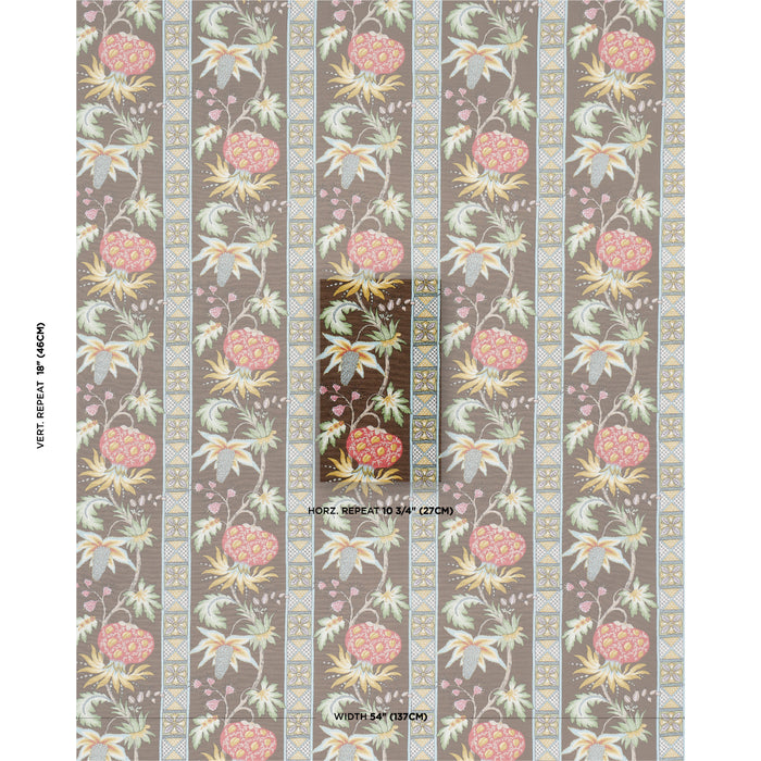 Schumacher Bailey Botanical Chocolate Fabric Sample 181862