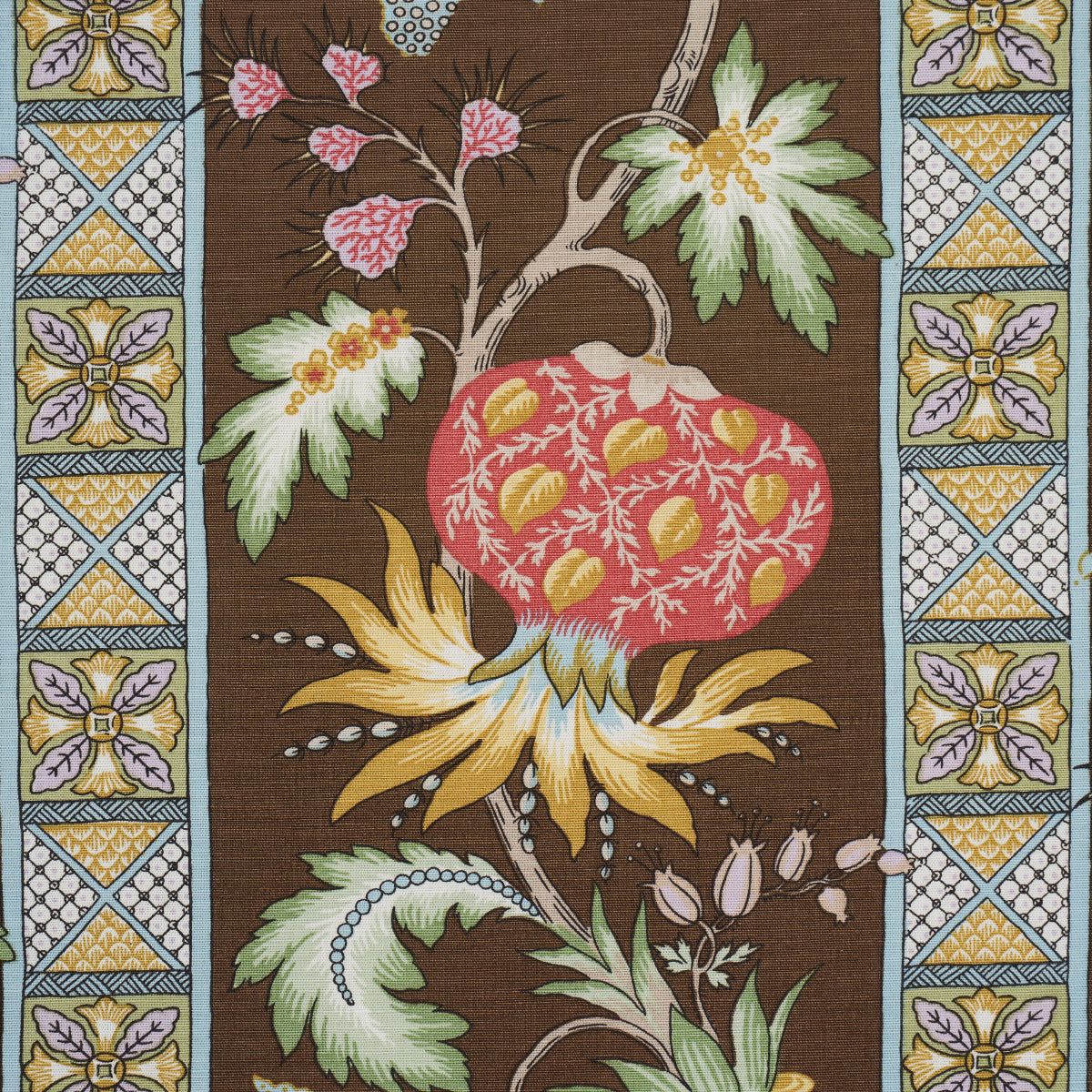 Schumacher Bailey Botanical Chocolate Fabric 181862