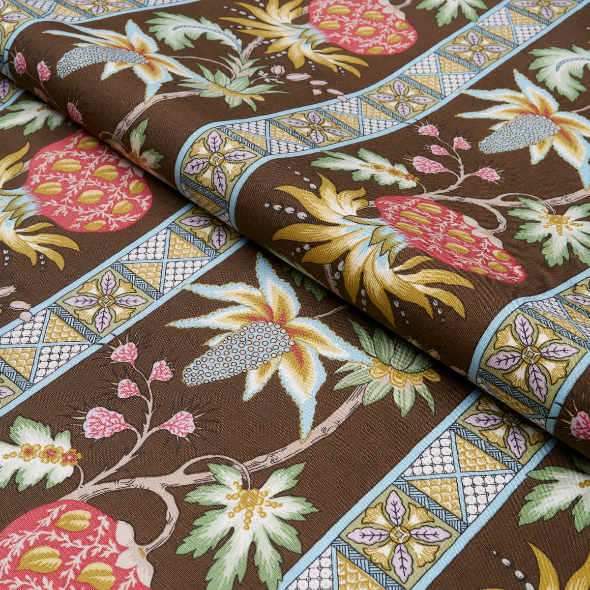 Schumacher Bailey Botanical Chocolate Fabric 181862