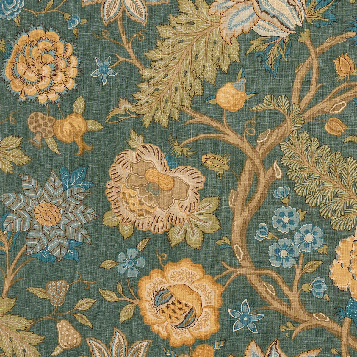 Schumacher Darsy Tree Of Life Juniper Fabric 181880