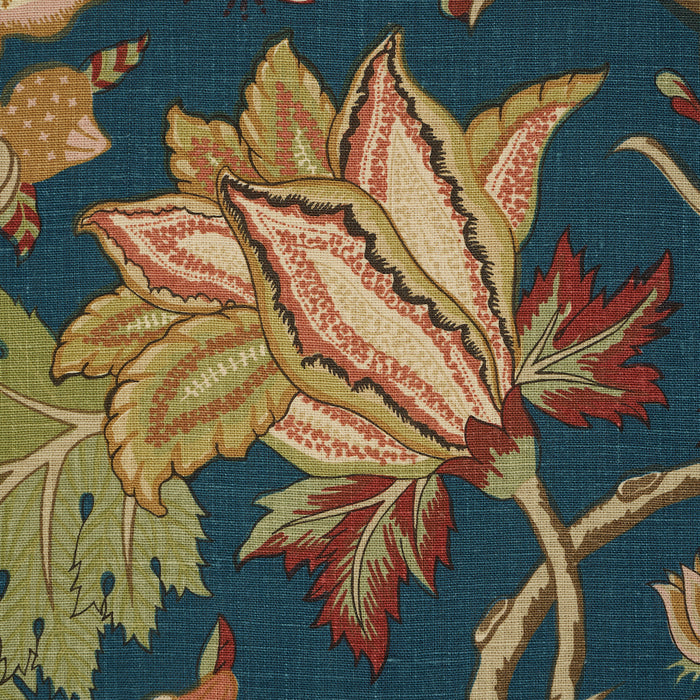 Schumacher Darsy Tree Of Life Peacock Fabric Sample 181881