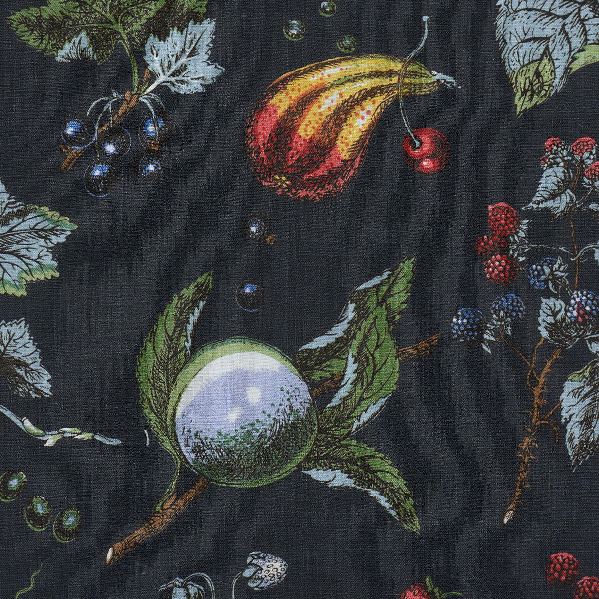 Schumacher Berry Grove Noir Fabric 181890