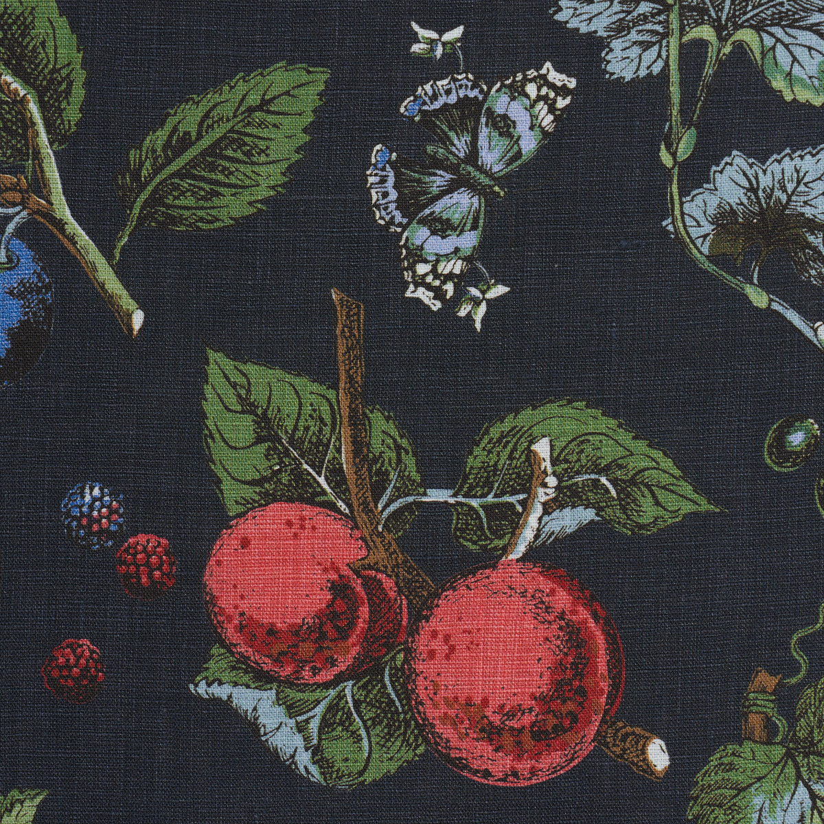 Schumacher Berry Grove Noir Fabric 181890