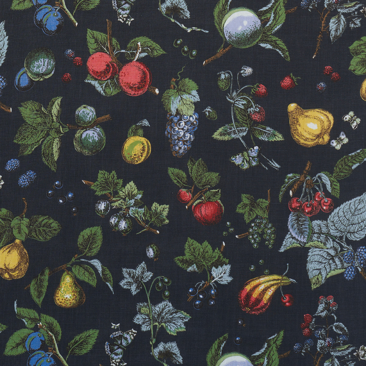 Schumacher Berry Grove Noir Fabric 181890