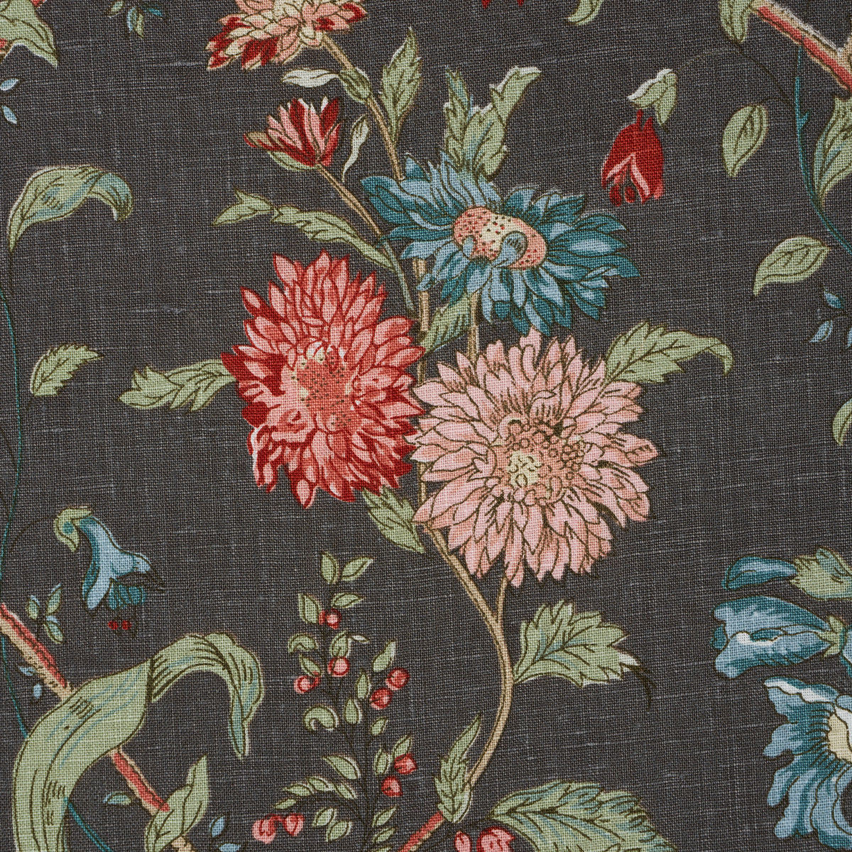 Schumacher Giselle Floral Noir Fabric 181902