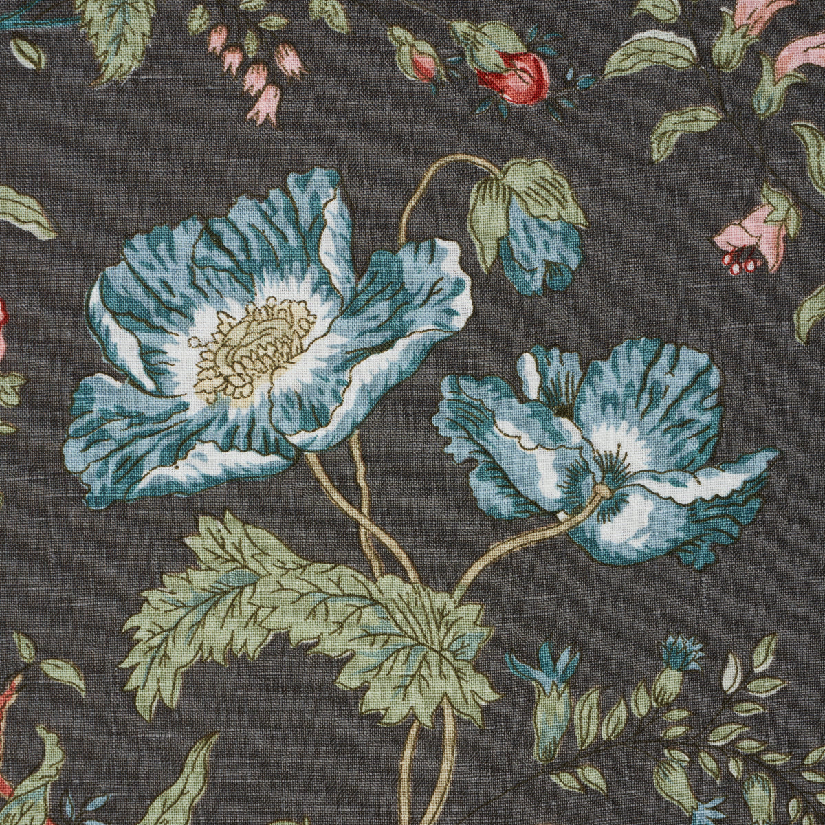 Schumacher Giselle Floral Noir Fabric Sample 181902