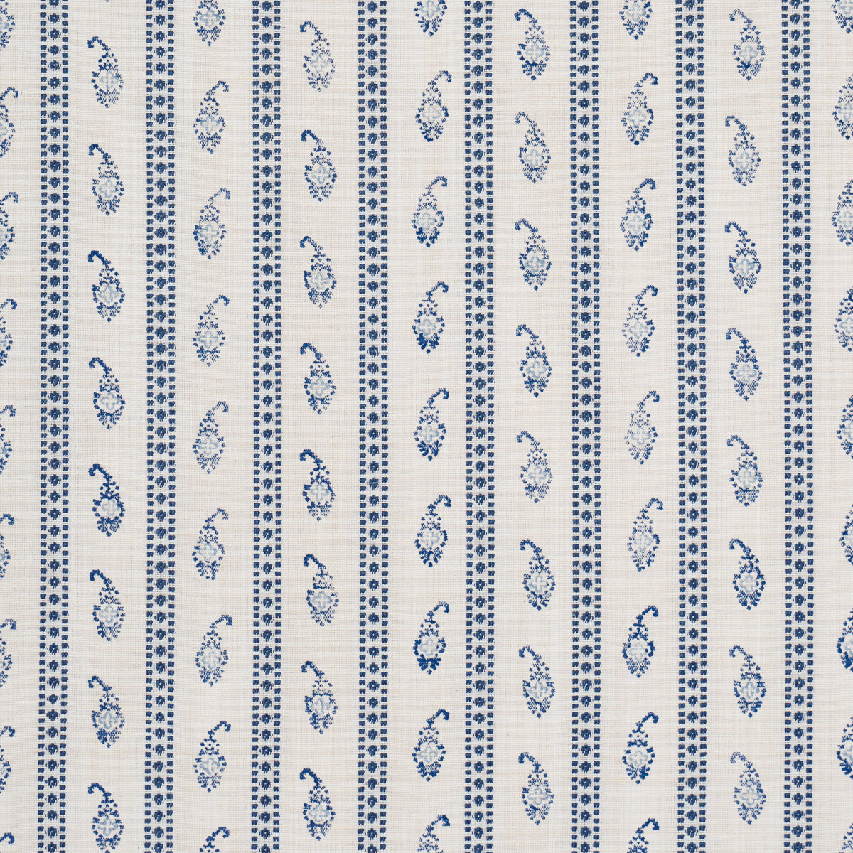 Schumacher Eddie Woven Hand Block Print Blue Fabric 182020