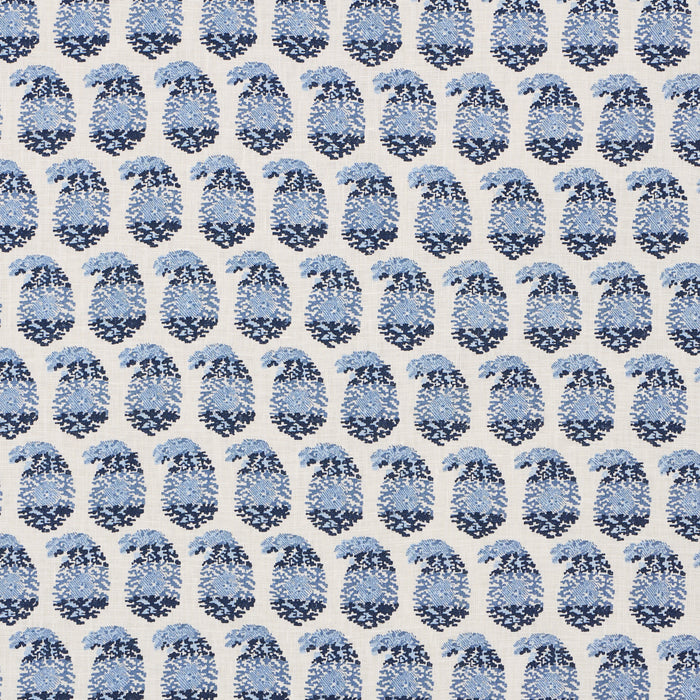 Schumacher Terry Blue & Navy Fabric 182060