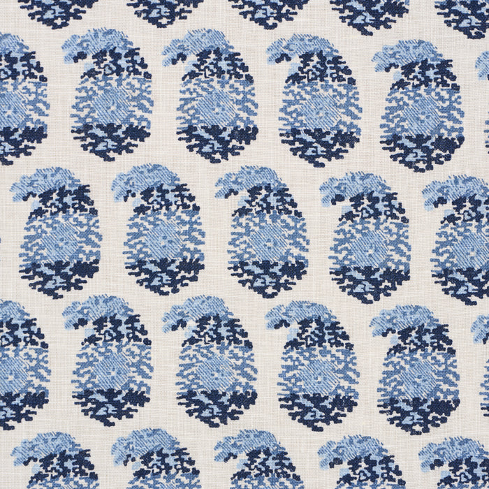 Schumacher Terry Blue & Navy Fabric 182060