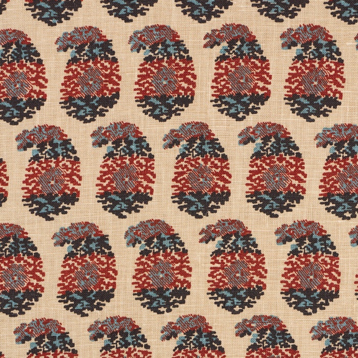 Schumacher Terry Red & Navy Fabric Sample 182061