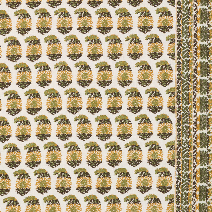 Schumacher Terry Ochre & Green Fabric 182062