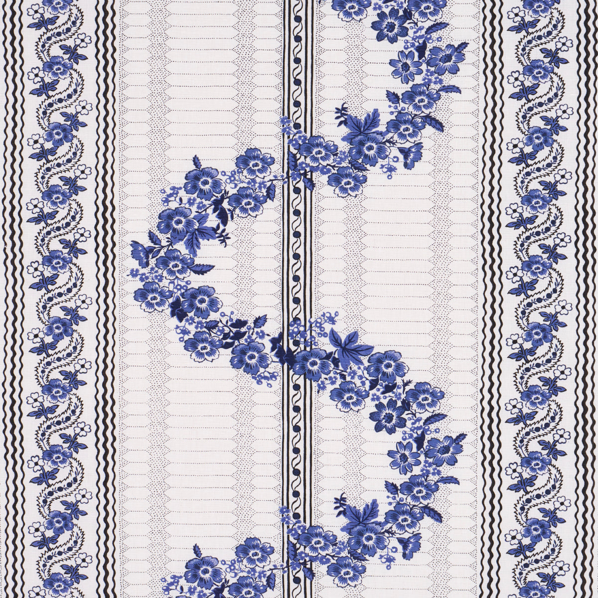 Schumacher Serena Garland Blue Fabric 182070