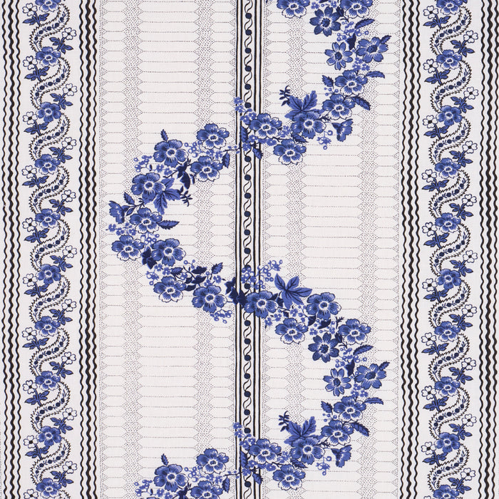 Schumacher Serena Garland Blue Fabric Sample 182070