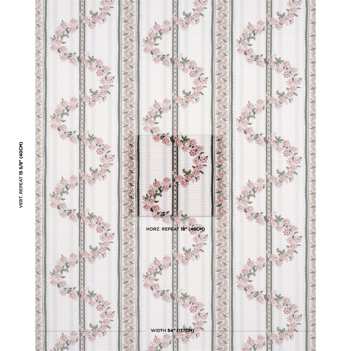 Schumacher Serena Garland Rose Fabric Sample 182072