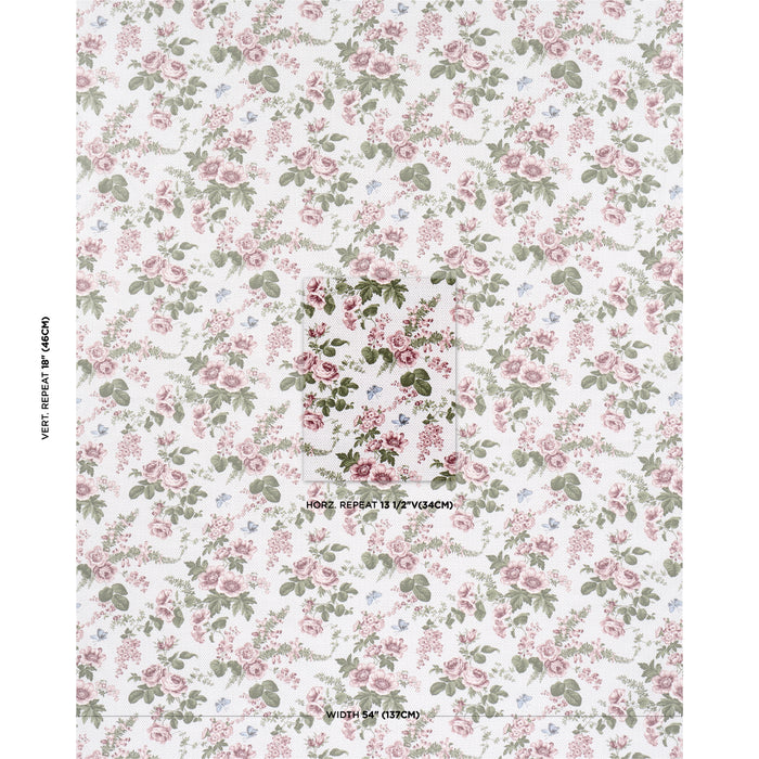 Schumacher Sibyl Chintz Rose Fabric Sample 182080