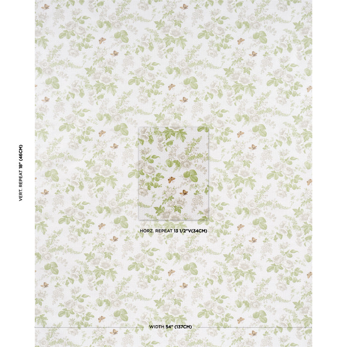 Schumacher Sibyl Chintz Neutral Fabric Sample 182081