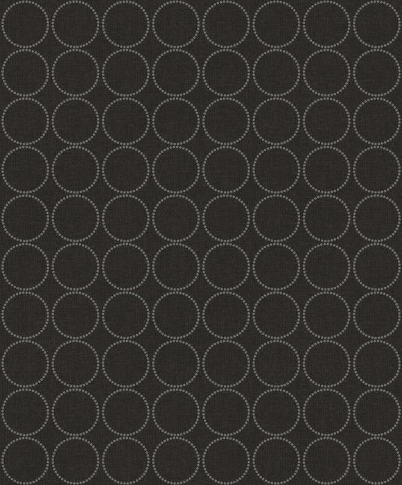 Seabrook Designs Small Circles Charcoal Wallpaper 1820900