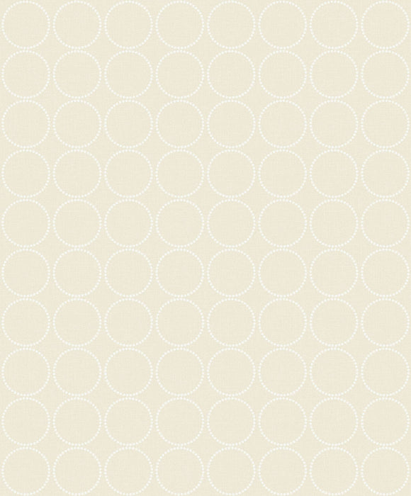 Seabrook Designs Small Circles Ivory Wallpaper Sample 1820910