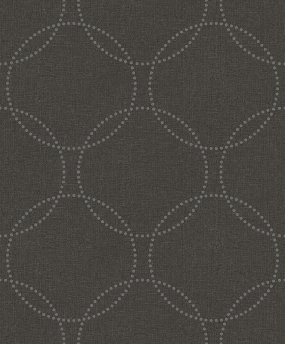 Seabrook Designs Intersecting Circles Charcoal Wallpaper Sample 1821000