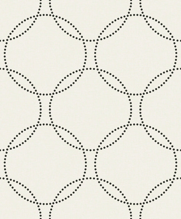 Seabrook Designs Intersecting Circles Ivory Wallpaper Sample 1821010