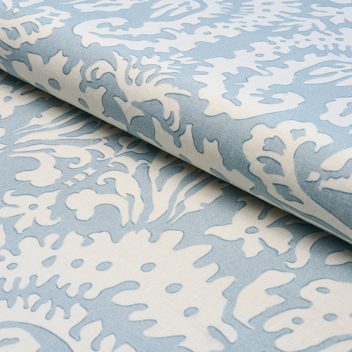 Schumacher Suffolk Damask Blue Fabric 182121