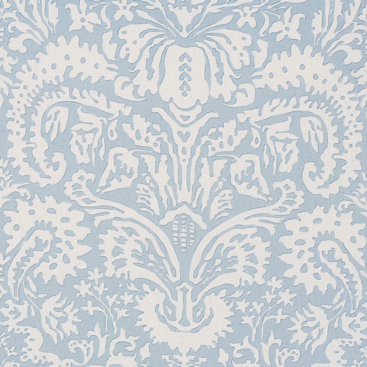 Schumacher Suffolk Damask Blue Fabric 182121