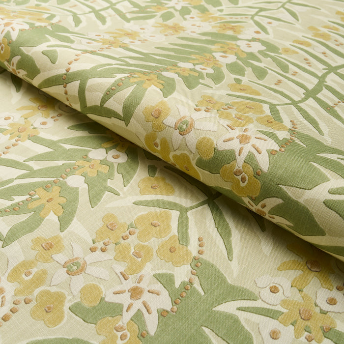 Schumacher Ashbee Botanical Citron Fabric Sample 182151