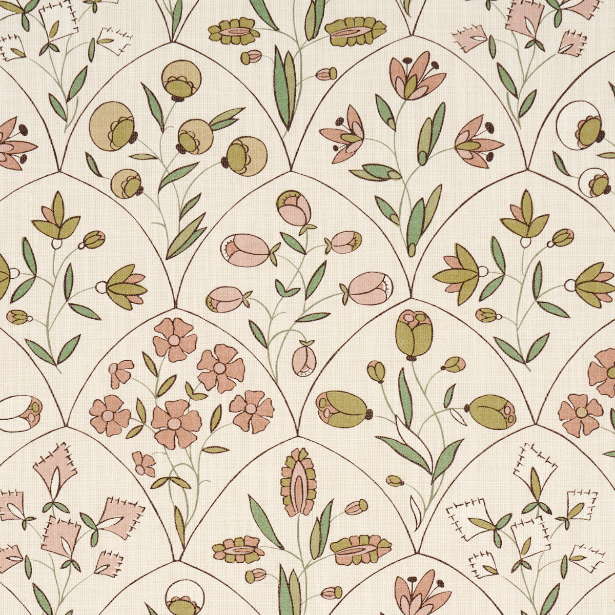 Schumacher Frances Floral Indoor/Outdoor Petal Fabric Sample 182162