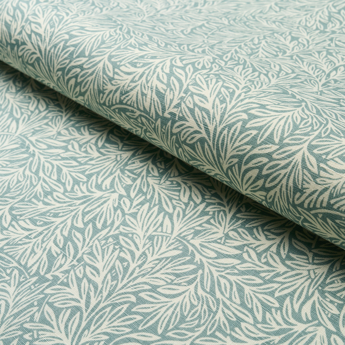 Schumacher Willow Leaf Aqua Fabric 182180