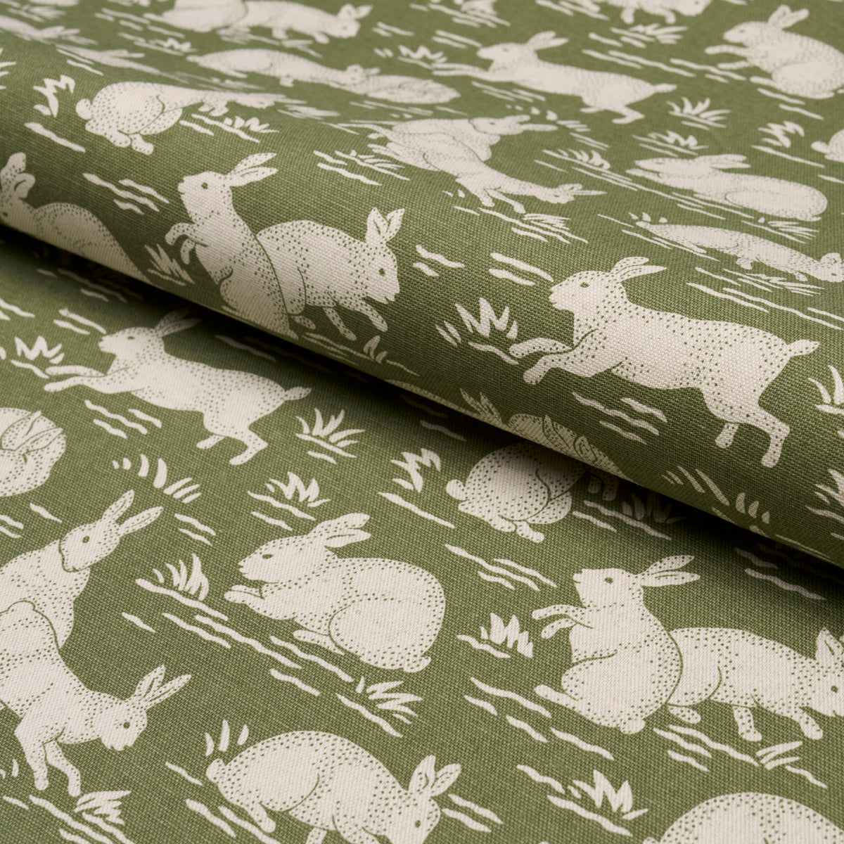 Schumacher Cottontails Moss Fabric Sample 182240