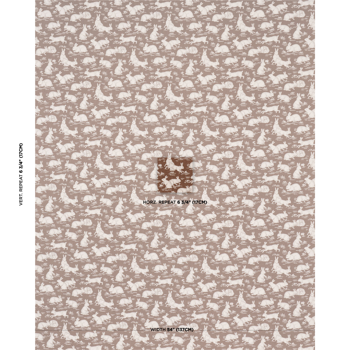 Schumacher Cottontails Chestnut Fabric 182241