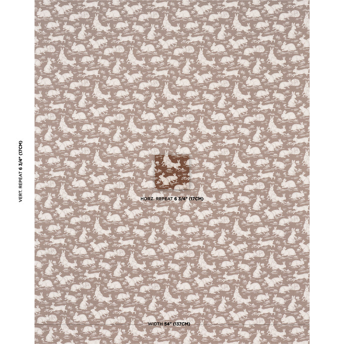 Schumacher Cottontails Chestnut Fabric 182241