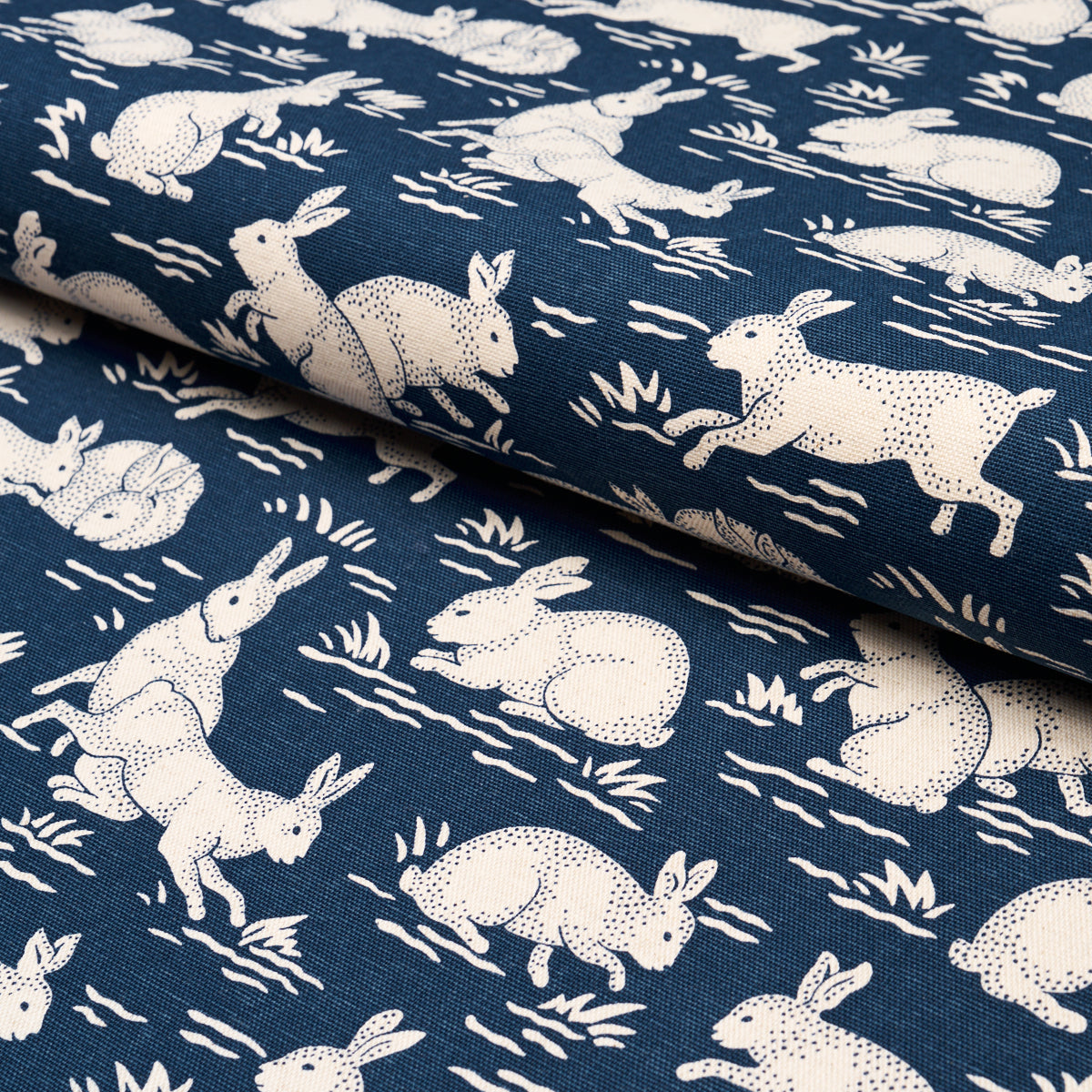 Schumacher Cottontails Indigo Fabric 182242